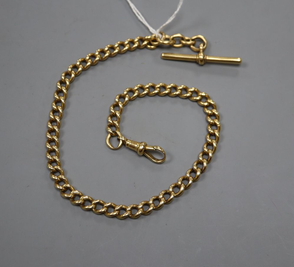 An 18ct gold albert chain, 35cm, gross 54.2 grams.